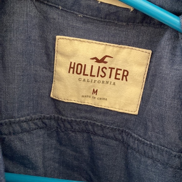 Button down blue holister palm tree shirt - Picture 3 of 4